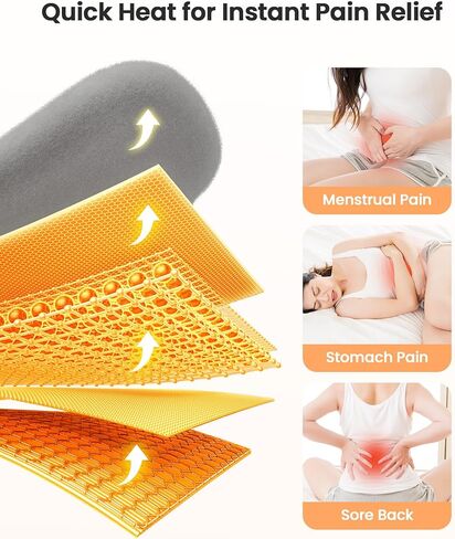 Heating Pad for Period Cramps, Fast Heating Pad with 6 Heat Levels and 6 Massage Modes, Portable Cordless Menstrual Heating Pad, Back or Belly Period Massager for Women and Girls in Saudi Arabia