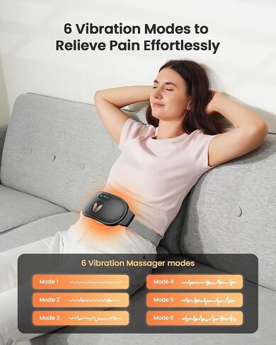Heating Pad for Period Cramps, Fast Heating Pad with 6 Heat Levels and 6 Massage Modes, Portable Cordless Menstrual Heating Pad, Back or Belly Period Massager for Women and Girls in Saudi Arabia