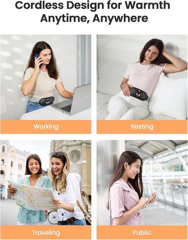 Heating Pad for Period Cramps, Fast Heating Pad with 6 Heat Levels and 6 Massage Modes, Portable Cordless Menstrual Heating Pad, Back or Belly Period Massager for Women and Girls in Saudi Arabia