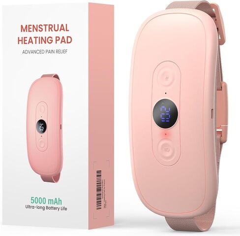 Heating Pad for Period Cramps, Fast Heating Pad with 6 Heat Levels and 6 Massage Modes, Portable Cordless Menstrual Heating Pad, Back or Belly Period Massager for Women and Girls in Kuwait