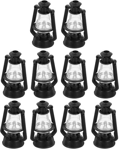 DOITOOL 10 Pcs Mini Lanterns 2.16 inch,Christmas Tree Ornaments Hanging Lantern,Vintage Lantern Christmas Decor-Black in Saudi Arabia