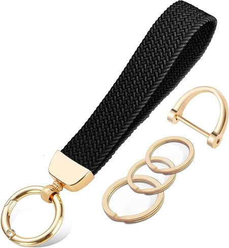 Stretchy Wristlet Keychain, Cute Key Chain Woven Wrist Lanyard Strap Keys Holder for Women Girl Men in Saudi Arabia