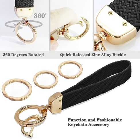 Stretchy Wristlet Keychain, Cute Key Chain Woven Wrist Lanyard Strap Keys Holder for Women Girl Men in Saudi Arabia