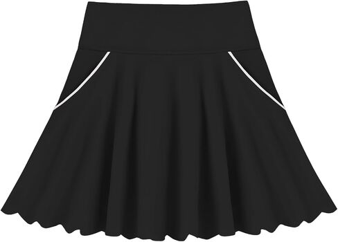 Toddler Girl Skirts with Shorts and Pockets Athletic Shorts Skirts for Girl A Line Scalloped Tennis Skater Skorts in Saudi Arabia
