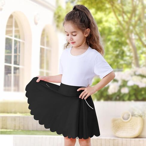 Toddler Girl Skirts with Shorts and Pockets Athletic Shorts Skirts for Girl A Line Scalloped Tennis Skater Skorts in Saudi Arabia