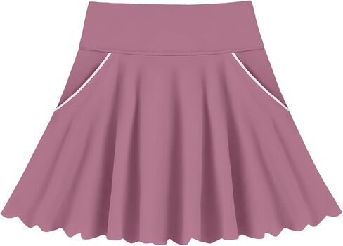 Toddler Girl Skirts with Shorts and Pockets Athletic Shorts Skirts for Girl A Line Scalloped Tennis Skater Skorts in Saudi Arabia