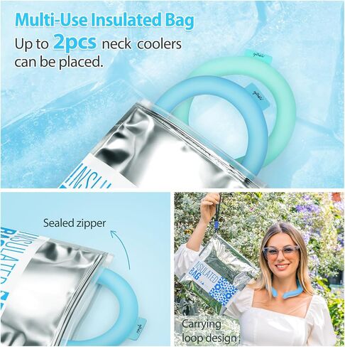 Neck Cooling Tube with Insulated Bag, Reusable Neck Coolers Wearable Body Cooling Products for Hot Weather in Summer in Saudi Arabia