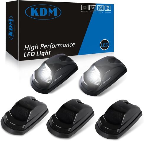 KDM Clear Lens Led Cab Roof Top Marker Lights assembly Fit for 2017-2024 Ford F250 F350 F450 F550 Super Duty,Mounted Running Clearance Bright White,5Pcs Pack in Saudi Arabia