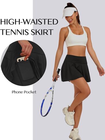 Buauty Women's High Waisted Pleated Tennis Skirt with Pockets, Athletic Skorts for Golf Pickleball Lightweight in Saudi Arabia