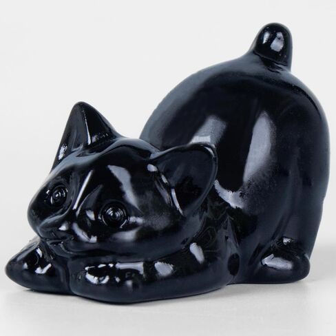 2 Inch Black Obsidian Cat Crystal Figurines, Kitten Statues for Kitten Lovers and Collectibles, Cat Decor Fingurines for Home Desk Office, Carved Healing Crystal Reiki Animal Gifts for Women in Saudi Arabia