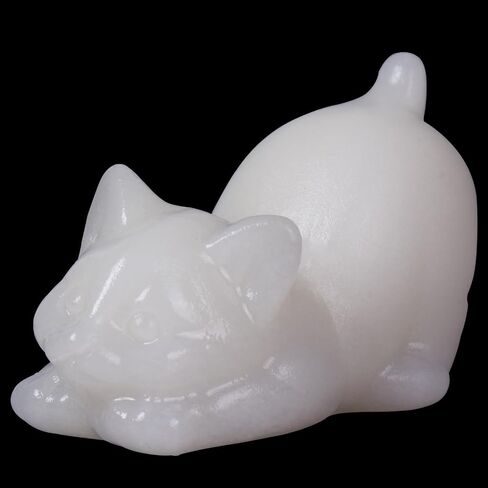 2 Inch Black Obsidian Cat Crystal Figurines, Kitten Statues for Kitten Lovers and Collectibles, Cat Decor Fingurines for Home Desk Office, Carved Healing Crystal Reiki Animal Gifts for Women in Saudi Arabia