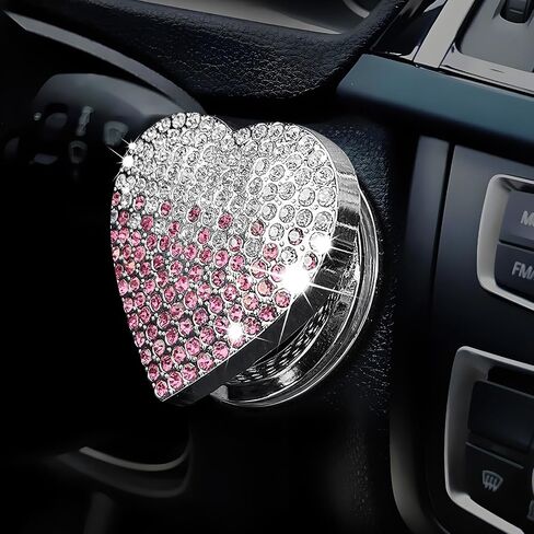 Bling Car Engine Start Button Cover, Cute Heart Shape Diamond Ignition Button Cover Sticker, Sparkly Rhinestone Push to Start Button Decoration Decal for Women Girls (Gradient Blue) in Saudi Arabia