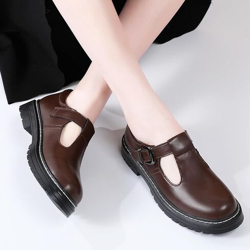 Women Mary Jane Shoes Soft Toe Non Slip Platform Casual Faux Leather Chunky Comfortable Dress Shoes in Kuwait