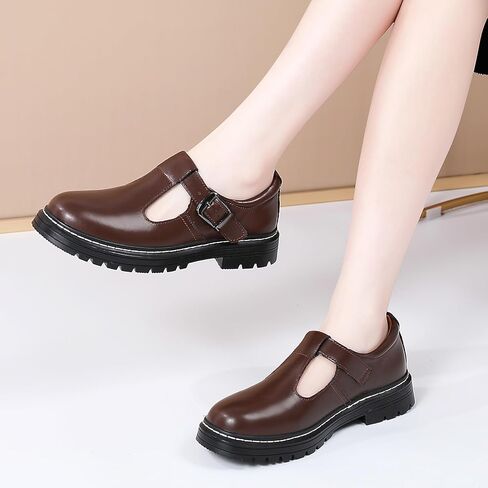 Women Mary Jane Shoes Soft Toe Non Slip Platform Casual Faux Leather Chunky Comfortable Dress Shoes in Kuwait