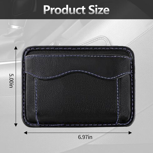 Car Side Pocket Organizer, Mini Leather Car Seat Storage Bag, Auto Document Card Cell Phone Sunglasses Holder Tray Pouch, Universal for Auto Seat Door Window Console in Kuwait