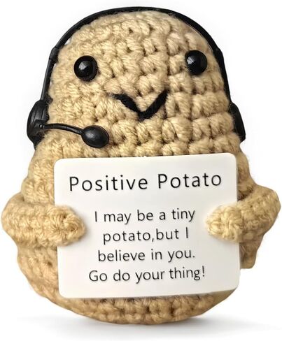 3PCS Positive Crochet Pickle for Gifts to Cheer Up a Friend, Stitch Positive Potato Cute for Birthday, Gardening, Easter Funny Gifts to Women Mom Best Friend Teen Gifts Trendy Stuff in Saudi Arabia