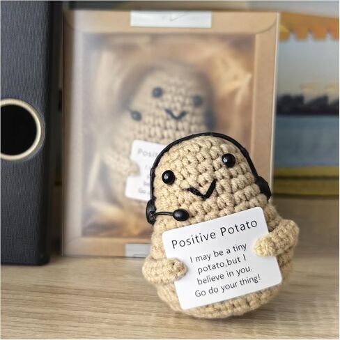 3PCS Positive Crochet Pickle for Gifts to Cheer Up a Friend, Stitch Positive Potato Cute for Birthday, Gardening, Easter Funny Gifts to Women Mom Best Friend Teen Gifts Trendy Stuff in Saudi Arabia