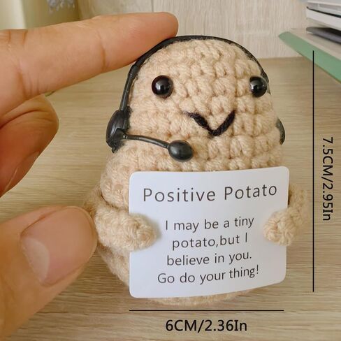 3PCS Positive Crochet Pickle for Gifts to Cheer Up a Friend, Stitch Positive Potato Cute for Birthday, Gardening, Easter Funny Gifts to Women Mom Best Friend Teen Gifts Trendy Stuff in Saudi Arabia