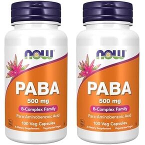NOW Foods Supplements, PABA (Para-Aminobenzoic Acid) 500 mg, B-Complex Family, 100 Capsules
