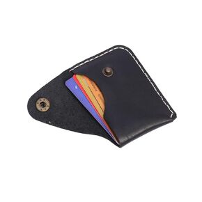 Handmade Minimalist Genuine Leather Card Case Wallet Small Card Holder in Front Pocket