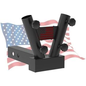 Hitch Flag Pole حامل ، قطب الشاحنة ، عقبة تناسب مستقبلات Hitch القياسية 2 بوصة ， محول جيب ، RV ، العربة ، سيارات الدفع الرباعي ، بيك آب ، شاحنات شاحنة مع برغي مضاد للدولة