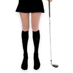 Two-Tone Knee-High Golf Stockings Pantyhose Tights UV Protection Spring Summer Autumn (US, Alpha, One Size, Regular, Regular, Black)