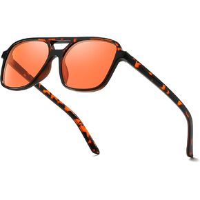 Aviator Blue Light Blocking Glasses for Women Men Reduce Eyestrain Orange Anti Blue Eyeglasses for Computer TV Gaming