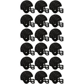Generic 6"" Glitter Helmet Cut- Outs Die Cuts Tags Toppers Table Scatter Confetti homecoming mum (Black - 4 Count) in Saudi Arabia