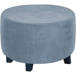 Round Velvet Ottoman Slipcover يغطي العثمانيون حامي القدمين يغطي أغطية البراز العثمانية تمتد مع قاع مرن ، ويميز نسيجًا رائعًا مخمليًا (X-Large ، الإبل)
