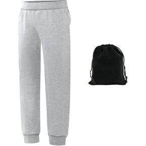 Hanes EcoSmart Girls' Jogger Sweatpants, 50% Cotton 50% Polyester, Soft Fleece, Elastic Waistband, Tagless Comfort, W/Pouch