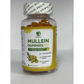 9 في 1 Mullein Gummies ، مستخلص أوراق Mullein W/Quercetin ، Bromelain ، Elderberry & Marshmallow for Immune ، Vegan ، 60 Count