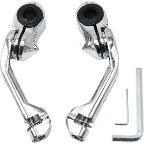 Motorcycle Foot Pegs 1.25" Long Angle Road Highway Footpegs Compatible with Harley-Davidson Glide Electra Glide Road King Street Glide and 1-1/4" Engine Guard Road Bars