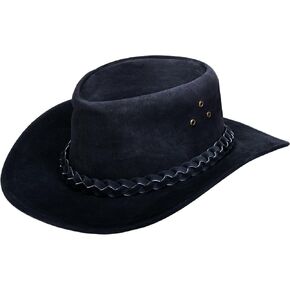 Cowboy Aussie Real Leather Australian Western Outback Bush Hat