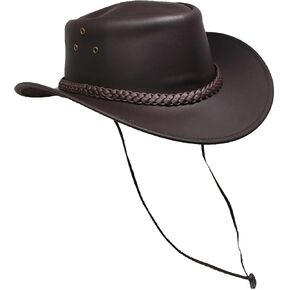 Men's Western Outback Waterproof Oiled Crushable Leather Hat 4H08