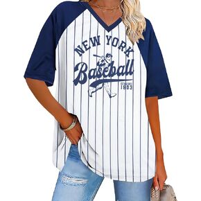 Baseball Graphic Shirts for Women Baseball Fan T-Shirts Baseball Team Tee Game Day Outfits Casual Tops