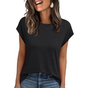 Lillusory Womens Disual Summer Tops Cap Sleeve Spring T Terts Business Tary Basic Tee Trendy Fashion Comples 2025
