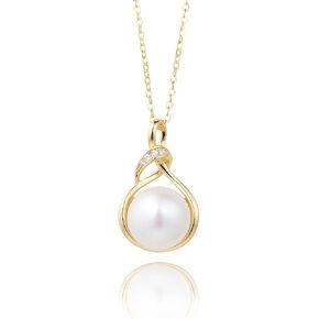 Freshwater Cultured Pearl Pendant Necklaces 925 Sterling Silver Jewelry for Women 16-18 inch