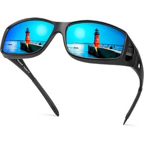 Polarized Sunglasses Fit Over Prescription Glasses for Men Women, Wrap Around Sunglasses UV400 Protection for Driving