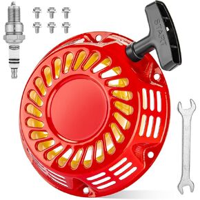 Recoil Pull Starter Spark Slop for 212CC 196CC 5.5HP 6.5HP COLEMAN CT200U CT200U-EX BT200X TRAIL MOTOVOX MB200 MBX20 BAJA MB200 Predator 212CC MINI Hammerhead 80T Trailmaster Go Kart Red
