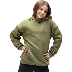 Mrbeast Kids Hoodie ، Sweetshirt الصوف المصقول ، تصميم شعار Mrbeast للأولاد والبنات ، الهدايا المثالية