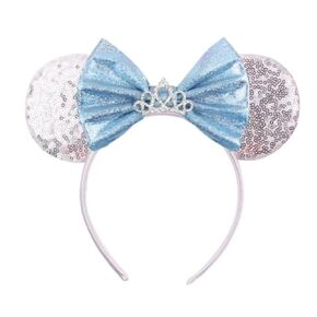 Mouse Ears Headbands - Cute Sequin Mouse Ears for Women Girls and Boys, for Cartoon Princess Costume Cosplay Decoration Party (Leopard Print)