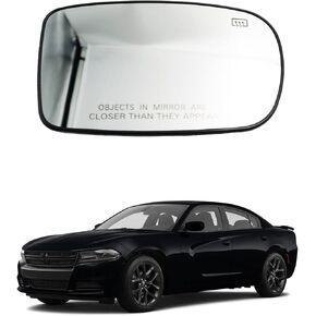 Passenger Right Side Heated Mirror Glass Compatible with 2011-2014 Chrysler 200 2011-2021 Chrysler 300 2012-2021 Dodge Charger Challenger Power Heated Convex Mirror Glass Replace 68101146AA