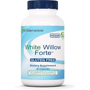 Nutra Biogenesis White Willow Forte - White Willow Bark Capsules for Digestive Support with Boswellia, Turmeric, Ginger & Bromelain, Herbal Blend - 30 Vegan Capsules