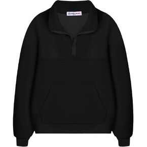 WELAKEN Girls Sweatshirt Half Zip Mock Neck Long Sleeve Pullover Sweatshirts with Pocket