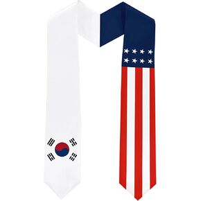 South Korea Flag International Students Graduation Sash Stole Scarves 180 X 13 CM/70 X 5 INCHES Double Sided Graduation Decoration Item