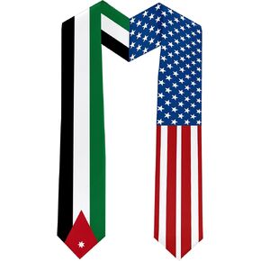 2025 سرقت العلم الأردني وولاية الولايات المتحدة الأمريكية تخرج التخرج للطلاب الدولي (ثوب البكالوريا والقبعة غير المدرجة)