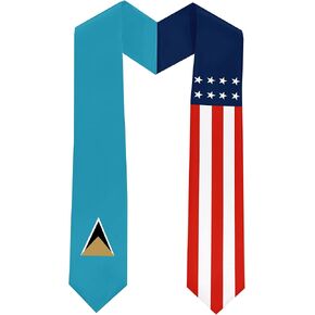 St Lucia Flag International Students Graduation Sash Stole Scarves 180 X 13 CM/70 X 5 INCHES Double Sided Graduation Decoration Item