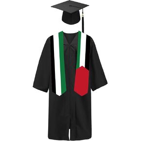 Palestine Flag Graduation Sash/Stole/Scarf 180X13CM Double Sided for Study Aboard International Students Graduation Decoration Item Gift