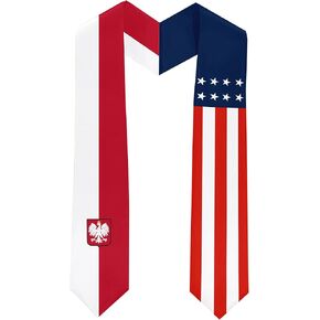 Poland Flag International Students Graduation Sash Stole Scarves 180 X 13 CM/70 X 5 INCHES Double Sided Graduation Decoration Item