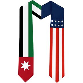Jordan Flag International Students Graduation Sash Stole Scarves 180 X 13 CM/70 X 5 INCHES Double Sided Graduation Decoration Item